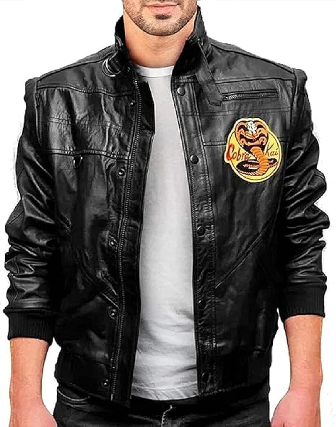 Men’s Red Costume Johnny Lawrence Cosplay Leather Jacket