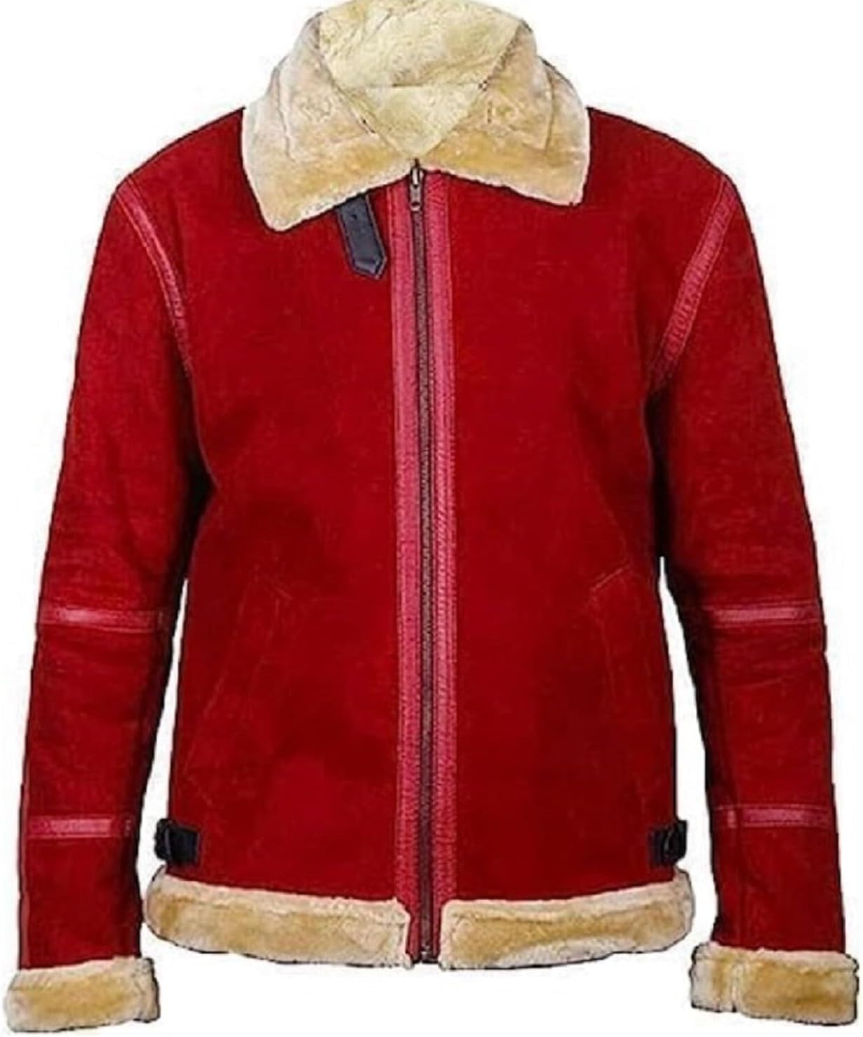 Men's Spirited Santa Coat Maroon Suede Leather Jacket