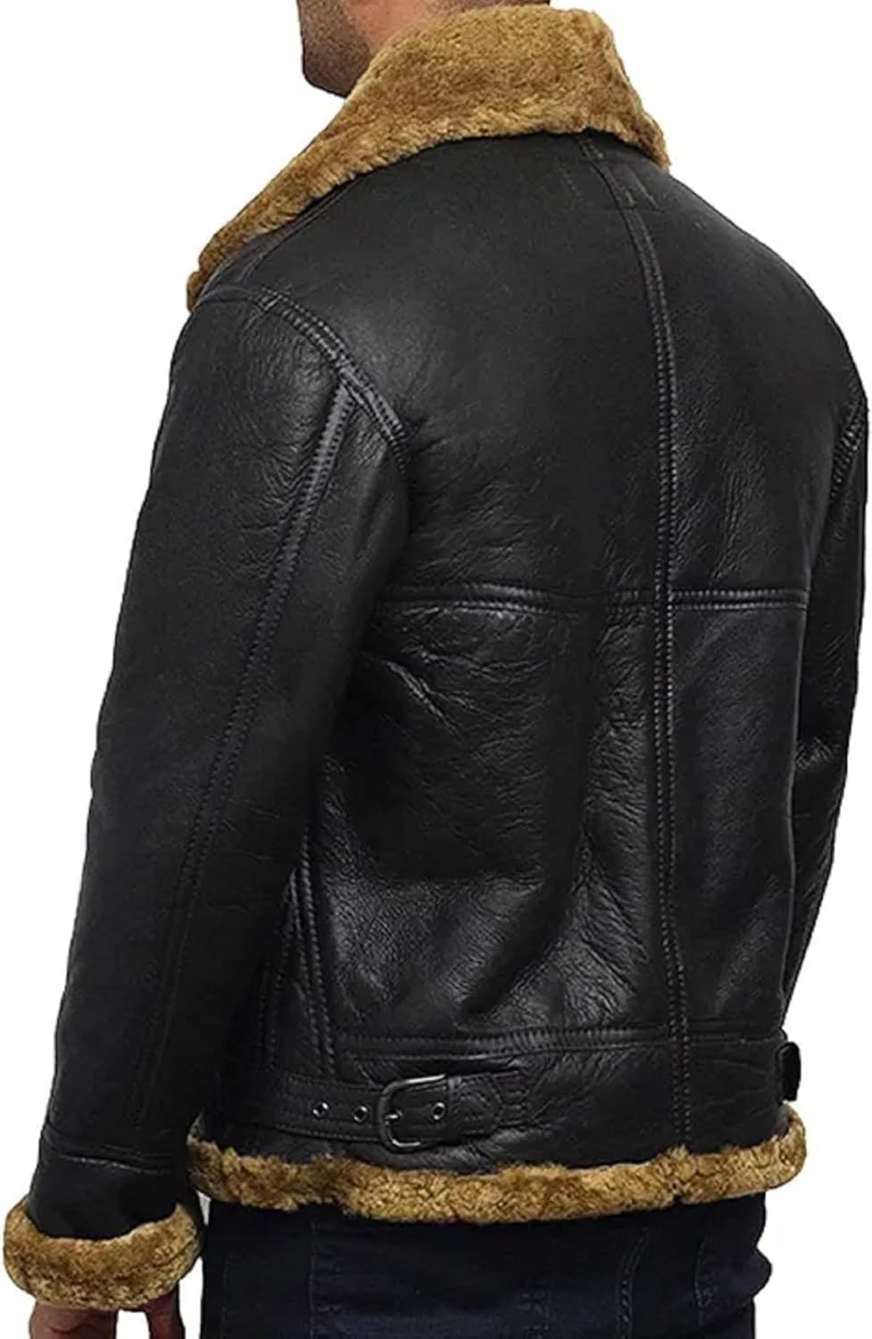 Raf Aviator B3 Flying Black Coat Bomber Real Leather Jacket